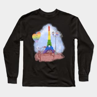 Gay Pride Couple Paris Long Sleeve T-Shirt